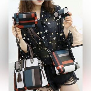 Women’s 4pcs Set Shoulder Colorblock Bag